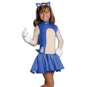 BRAND NEW girl sonic the hedgehog halloween dress costume size S 4-6 (for 3-4 yr
